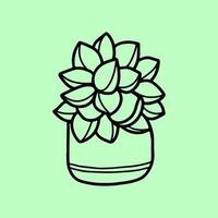 Succulent outline vector artwork design for websites, printing and others.