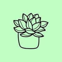 Succulent outline vector artwork design for websites, printing and others.