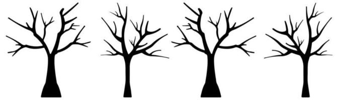 Bare tree Silhouette art vector design plant bare shape for websites, printing and others.