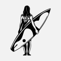 Surfers Silhouette Vector white background illustration graphics