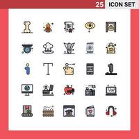 Set of 25 Modern UI Icons Symbols Signs for shop ecommerce degree mark eye Editable Vector Design Elements