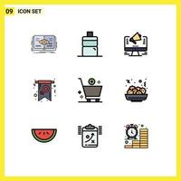 9 Thematic Vector Filledline Flat Colors and Editable Symbols of add invite website female card Editable Vector Design Elements