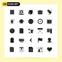25 iconos creativos signos y símbolos modernos de limpieza baño salud carrito de compras elementos de diseño vectorial editables vector