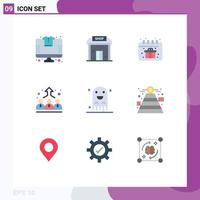 9 Creative Icons Modern Signs and Symbols of halloween management shop employer business Editable Vector Design Elements