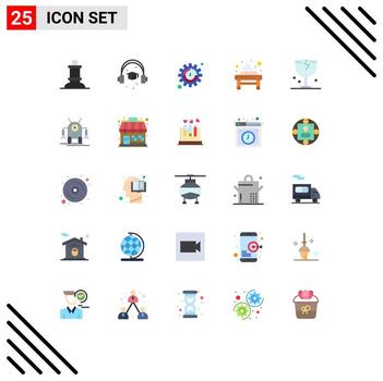 Modern Set of 25 Flat Colors and symbols such as shipping fragile settings delivery spa Editable Vector Design Elements