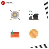 4 concepto de icono plano para sitios web móviles y aplicaciones galaxy bank relax wellness finanzas elementos de diseño vectorial editables vector