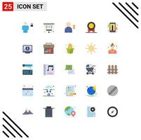 25 Universal Flat Color Signs Symbols of online answers achievement medal bonus Editable Vector Design Elements