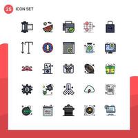 25 User Interface Filled line Flat Color Pack of modern Signs and Symbols of transfer finance vacation monetization gadget Editable Vector Design Elements