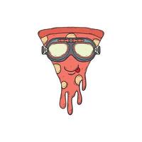 Pizza with glasses vector