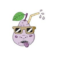 Pear monster with sticking out tongue vector