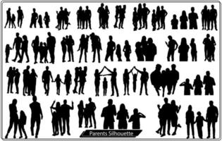 Family silhouettes, Parents Illustrator Set vector