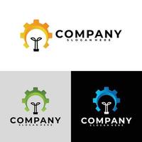 gear bulb idea logo vector design template