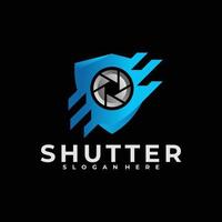 shield shutter logo vector design template