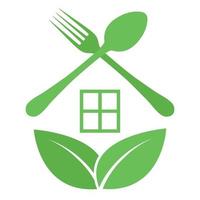 Illustration logo green house vector