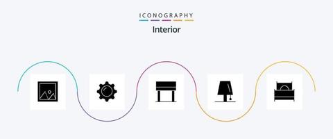 paquete de iconos de glifo interior 5 que incluye relámpagos. lámpara. maquillaje. interior. mesa vector