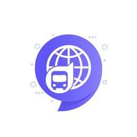 viaje en autobús, icono de vector de recorrido