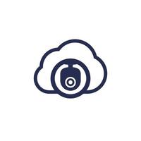 ip camera and a cloud icon on white vector