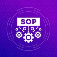 icono de sop, vector de procedimiento operativo estándar