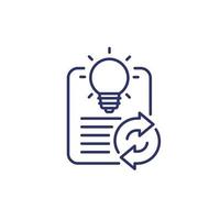 patent renewal line icon, vector