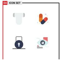 Modern Set of 4 Flat Icons and symbols such as baby key pampers health protect Editable Vector Design Elements