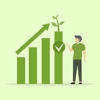 circular economy illustration concept. green and renewable energy. Sustainable economic growth with renewable energy and natural resources. Vector illustration.