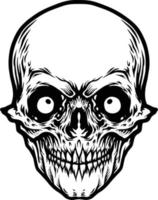 Spooky Skull Detailed Silhouette vector