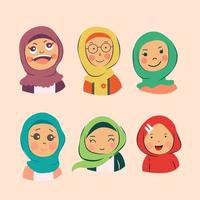 Cute Girl Moeslim hijab vector