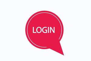 login  button vectors. sign label speech login vector