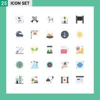 Pictogram Set of 25 Simple Flat Colors of blocker dollar music business idea Editable Vector Design Elements