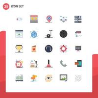 Universal Icon Symbols Group of 25 Modern Flat Colors of network hosting forum world plane Editable Vector Design Elements