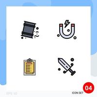 Modern Set of 4 Filledline Flat Colors and symbols such as barrels report pollution science competition Editable Vector Design Elements