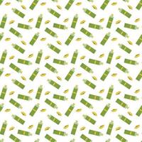 Wasabi in bottle and bowl seamless pattern. Wasabi sauce top view. Vector illustration.