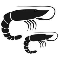 mariscos camarones. camarones aislados sobre fondo blanco. logo. langostinos vector