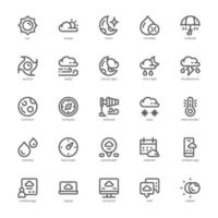 Weather icon pack for your website, mobile, presentation, and logo design. Weather icon outline design. Vector graphics illustration and editable stroke.
