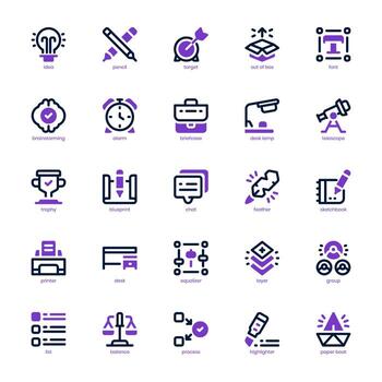 Creative Thinking icon pack for your website, mobile, presentation, and logo design. Creative Thinking icon mixed line and solid design. Vector graphics illustration and editable stroke.