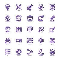 paquete de iconos de pensamiento creativo para su sitio web, móvil, presentación y diseño de logotipo. diseño de gradiente de línea básica de icono de pensamiento creativo. ilustración de gráficos vectoriales y trazo editable. vector