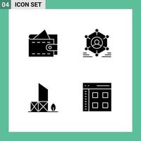 Set of Commercial Solid Glyphs pack for cash beach network people rescue Editable Vector Design Elements