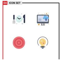 Pack of 4 creative Flat Icons of medical sport cloud board insight Editable Vector Design Elements