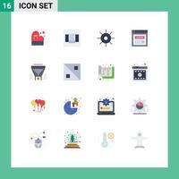 16 User Interface Flat Color Pack of modern Signs and Symbols of web security password price internet science Editable Pack of Creative Vector Design Elements