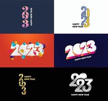 Big Set of 2023 Happy New Year logo text design 2023 number design template vector