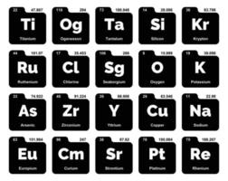 20 Preiodic table of the elements Icon Pack Design vector