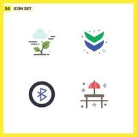 4 Flat Icon concept for Websites Mobile and Apps plant signal technology full park Editable Vector Design Elements