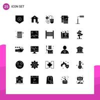 25 iconos creativos signos y símbolos modernos de limpieza de elementos de diseño vectorial editables del ratón del baño de la casa seca vector