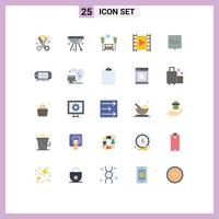 Set of 25 Modern UI Icons Symbols Signs for player media player food media view Editable Vector Design Elements