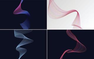 Collection of geometric minimal lines pattern set vector