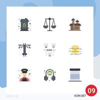 Modern Set of 9 Flat Colors and symbols such as sharing connection management type creative Editable Vector Design Elements