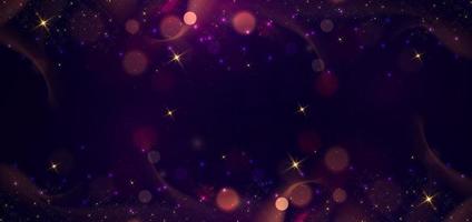 Abstract elegant bokeh on dark purple background with lighting effect and sparkle for celebration chistmas. vector