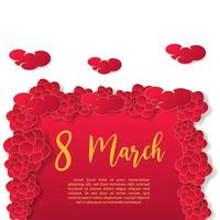 8 march flower red background vector