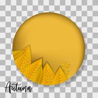 Hello autumn , autumn leaves background gold gradient , fall season background decorative poster website banner vector