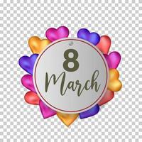 8 de marzo oferta especial venta en segundo plano, sitio web celebración día de la mujer flores iluminación amor aislado día internacional vector